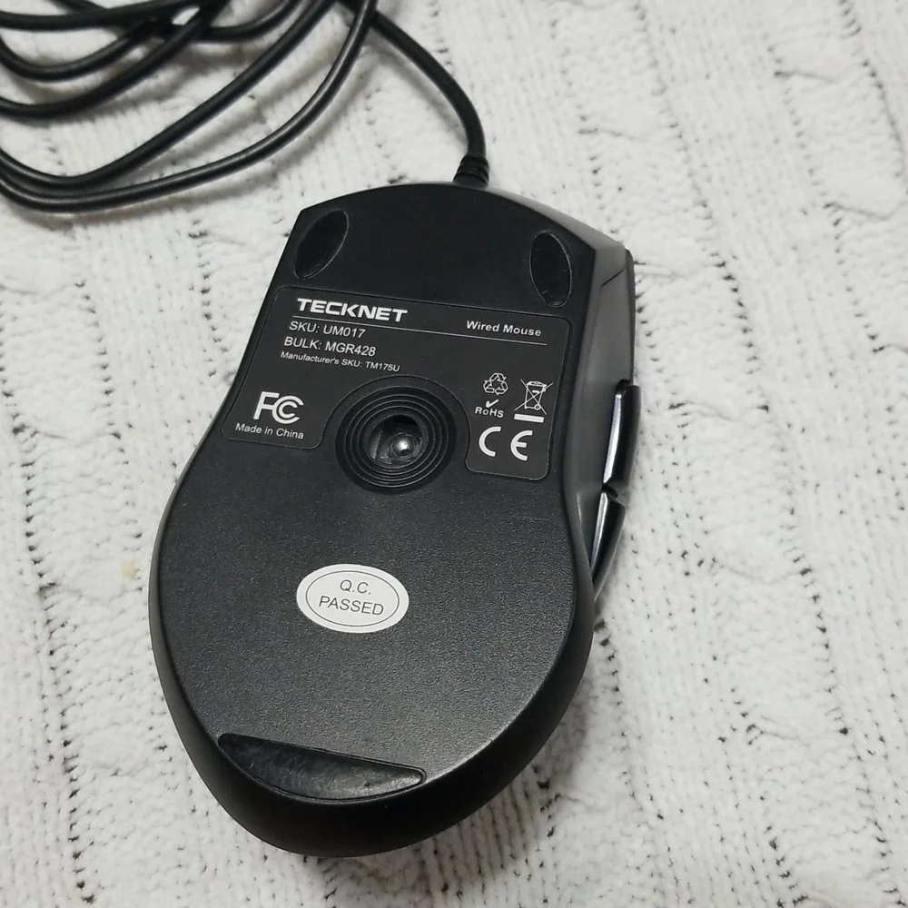 🌴Tecknet Black Wired Mouse
